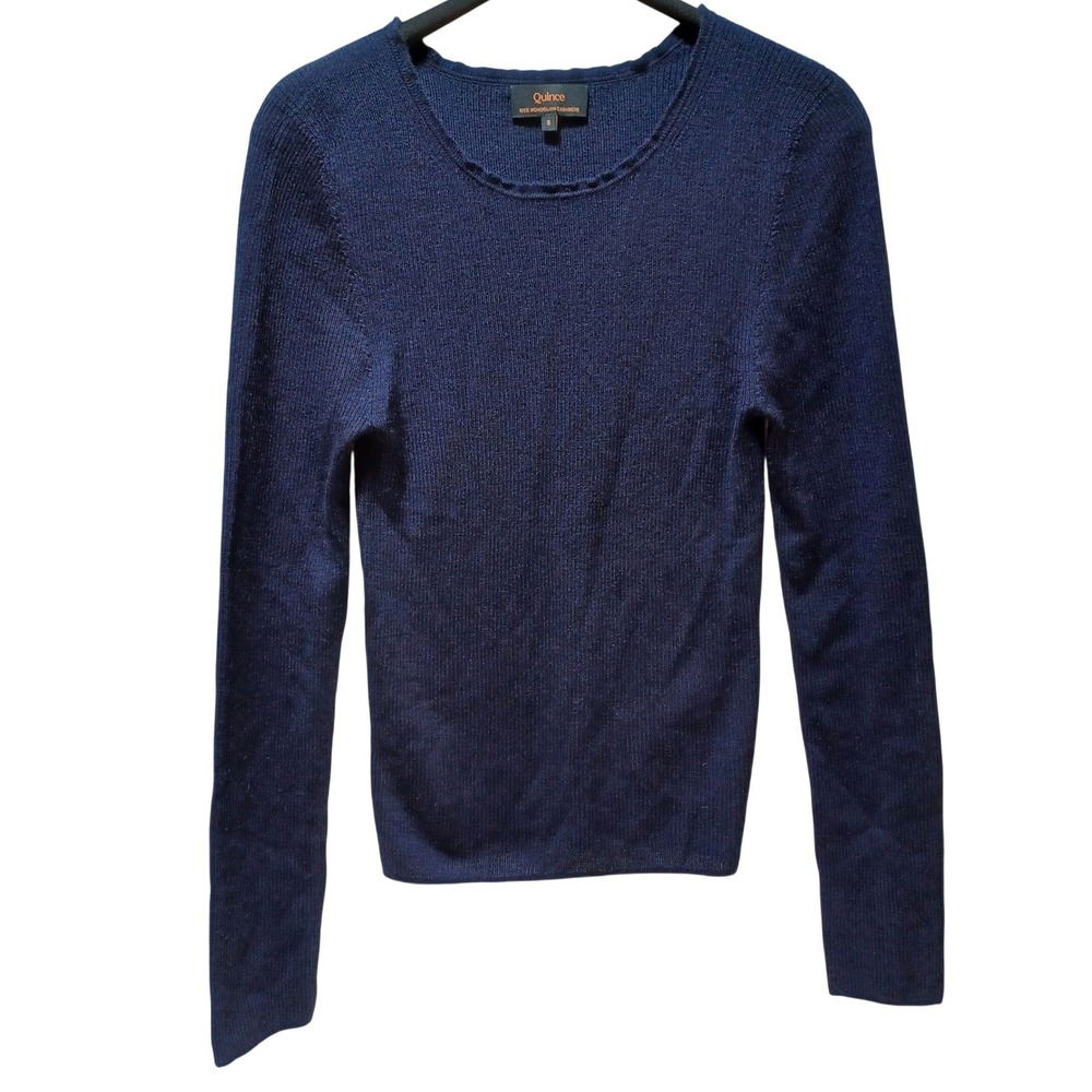 Quince Featherweight Cashmere Sweater Womens S Ribbed Crewneck Capsule Luxury